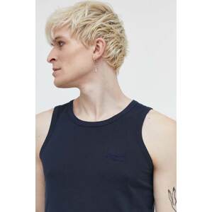 Pamučna majica Superdry za muškarce, boja: tamno plava