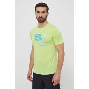 Majica kratkih rukava za trčanje Mizuno Core Run boja: zelena, s tiskom, J2GAB008