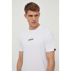 Pamučna majica Ellesse Ollio Tee za muškarce, boja: bijela, s tiskom, SHP16463