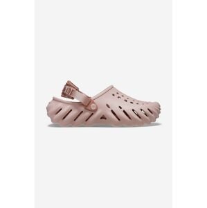Natikače Crocs Echo Clog za žene, boja: bež, s platformom, 207937