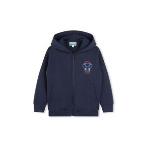 Dječja dukserica Kenzo Kids boja: tamno plava, s kapuljačom, s tiskom, K60813
