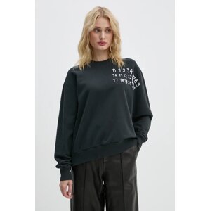 Pamučna dukserica MM6 Maison Margiela za žene, boja: crna, s tiskom, S62GU0132.M25004