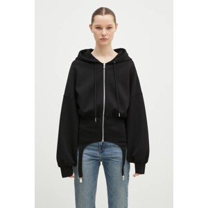 Dukserica Fiorucci Neoprene Suspender za žene, boja: crna, s kapuljačom, bez uzorka, W01FMSHO268NE01BK01