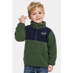 Dječja majica od flisa Didriksons GOSIG KIDS HALFZIP boja: zelena, s uzorkom, 505536