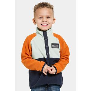 Dječja majica od flisa Didriksons MONTE KIDS HALF BU boja: tamno plava, s uzorkom, 505590