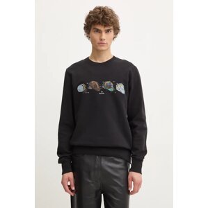 Dukserica PS Paul Smith za muškarce, boja: crna, s tiskom, M2R.027R.NP4801