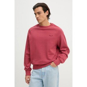 Pamučna dukserica PS Paul Smith za muškarce, boja: ružičasta, bez uzorka, M2R.958XE.N22126