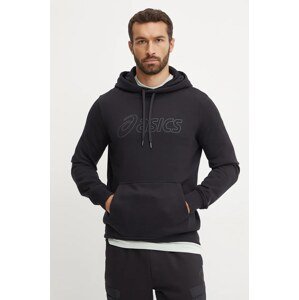Dukserica Asics za muškarce, boja: crna, s kapuljačom, s aplikacijom, 2031E187