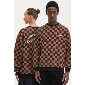 Pamučna dukserica Sprayground boja: smeđa, s uzorkom, SP612
