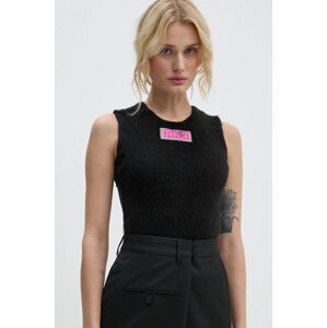 Bodi MM6 Maison Margiela za žene, boja: crna, S62NA0073.MTJ012