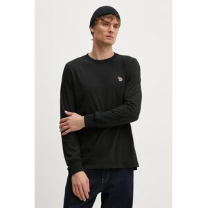 Pamučna majica dugih rukava PS Paul Smith boja: crna, bez uzorka, M2R.828R.KZEBRA