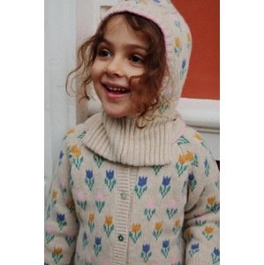 Dječja vunena balaklava Konges Sløjd BELOU TULIPE KNIT BALACLAVA boja: bež, KS101429
