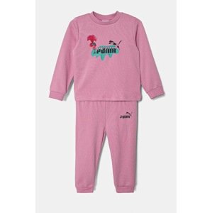 Trenirka za bebe Puma X TROLLS Minicat Crew Jogger TR boja: ružičasta, 627382
