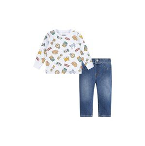 Dječji komplet Levi's HIKING AOP TEE & PANT SET boja: bijela, 6EL477