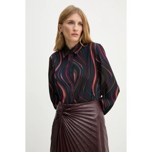 Košulja PS Paul Smith za žene, boja: crna, regular, s klasičnim ovratnikom, W2R.335B.N31257