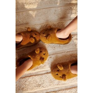 Dječje papuče Liewood Aviaja Bear Slippers boja: smeđa, LW19587