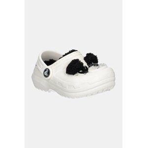 Dječje natikače Crocs CLASSIC LINED IAM PANDA BEAR CLOG boja: bež, 210395