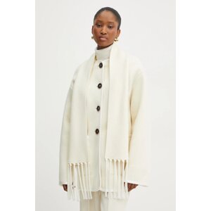 Vuneni kaput Forte Forte boja: bež, za prijelazno razdoblje, oversize, 13209_my coat