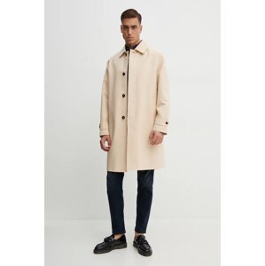 Pamučni kaput Tommy Hilfiger boja: bež, za prijelazno razdoblje, MW0MW35672