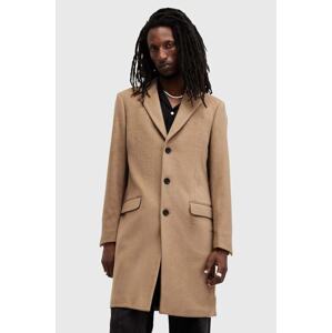 Kaput s primjesom vune AllSaints HAL COAT boja: bež, za prijelazno razdoblje, M005OZ