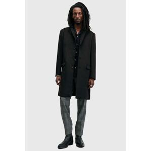 Kaput s primjesom vune AllSaints HAL COAT boja: crna, za prijelazno razdoblje, M005OZ