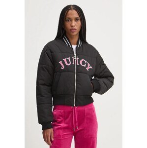 Bomber jakna Juicy Couture KELSEY PUFFER za žene, boja: crna, za prijelazno razdoblje, JCOIJ224557