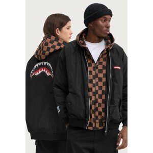 Bomber jakna Sprayground boja: crna, za prijelazno razdoblje, oversize, SP610