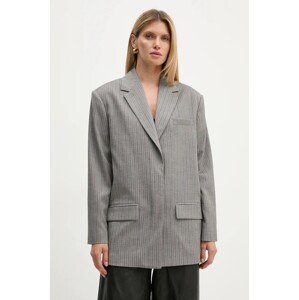 Sako Remain Herringbone Blazer boja: siva, oversize, s uzorkom, 5018723038