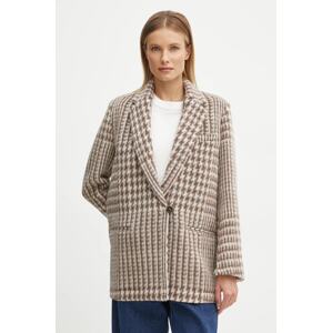 Vuneni sako Forte Forte boja: bež, jednoredno zakopčavanje, s uzorkom, 13206_my coat
