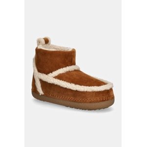 Čizme za snijeg od brušene kože Inuikii Classic Shearling Low boja: smeđa, 75101-009