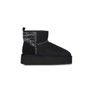 Čizme za snijeg od brušene kože Emu Australia Stinger Knit Flatform boja: crna, W13143.BLAK