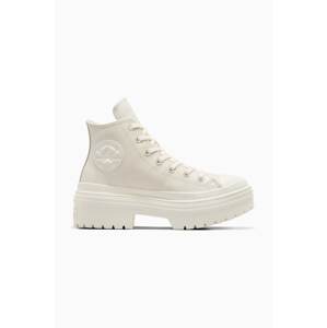 Kožne tenisice Converse Chuck Taylor All Star Lugged Heel za žene, boja: bijela, A10370C