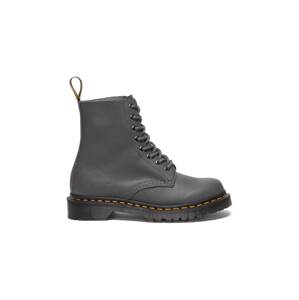 Kožne čizme Dr. Martens 1460 Pascal za žene, boja: siva, ravni potplat, DM31693029