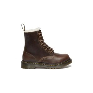 Kožne čizme Dr. Martens 1460 Pascal Serena za žene, boja: smeđa, ravni potplat, s toplom podstavom, DM32019777