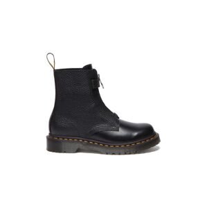 Kožne gležnjače Dr. Martens 1460 Pascal Frnt Zip za žene, boja: crna, ravni potplat, DM32054001