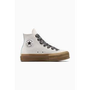 Tenisice od brušene kože Converse Chuck Taylor All Star Lift boja: bijela, A10414C