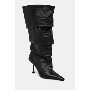 Kožne čizme Naked Wolfe Vern za žene, boja: crna, s tankom potpeticom, Vern Nappa Prince Leather Black