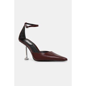 Kožne štikle Naked Wolfe Valerie boja: bordo, Valerie Box Leather Burgundy