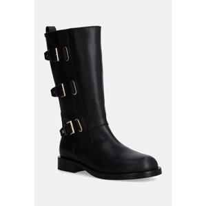 Kožne gležnjače Elisabetta Franchi boja: crna, F4A6.E0159.1251