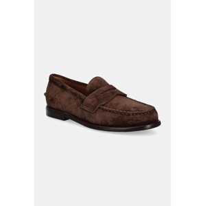 Mokasinke od brušene kože Polo Ralph Lauren Alston Penny za muškarce, boja: smeđa, 803945281001