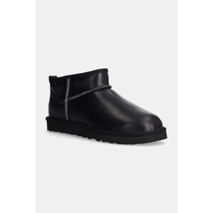 Kožne cipele za snijeg UGG Classic Ultra Mini Lthr Regen boja: crna, 1158191-BLK