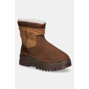 Čizme za snijeg od brušene kože UGG Heritage Pull On Trailgazer boja: smeđa, 1158213-CHE