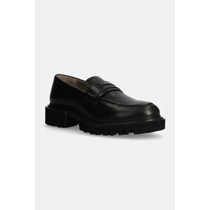 Kožne mokasinke AllSaints Vinni Loafer za muškarce, boja: crna, M051FB