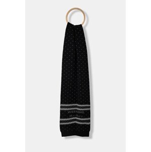 Kratki vuneni šal Weekend Max Mara boja: crna, s uzorkom, 2425746045600