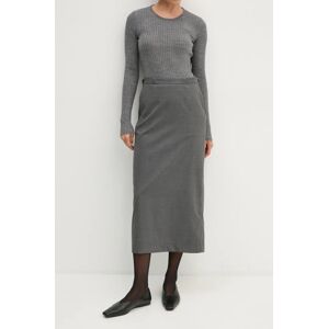 Suknja s primjesom vune Remain Suiting Midi Skirt boja: siva, midi, pencil, 5018931959