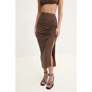 Suknja Rick Owens Lilies boja: smeđa, midi, pencil, LI02D5310RV