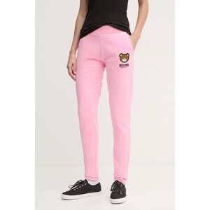 Donji dio trenirke Moschino Underwear boja: ružičasta, s aplikacijom, A68904413