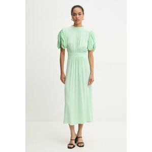 Haljina Rotate Midi Puff Sleeve Dress boja: zelena, midi, širi se prema dolje, 1127662981