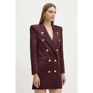 Vunena haljina Elisabetta Franchi boja: bordo, mini, uska, AB73047E2