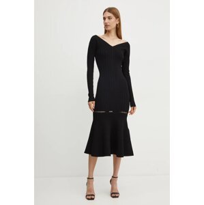 Haljina Victoria Beckham boja: crna, midi, uska, 1424KDR005908A